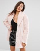 Missguided Faux Fur Coat - Pink