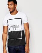 Asos T-shirt With Half And Half Print On Slubby Fabric - Off White