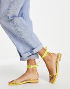 Bebo Dolli Tie Leg Flat Sandals In Yellow
