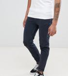 Asos Design Tall Tapered Jeans In Overdyed Wash With Rips - Blue