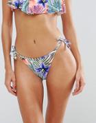 New Look Tropical Print Bikini Bottom - Multi