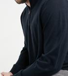 Threadbare Plus Soft Touch 1/4 Zip Sweater In Navy