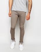 Asos Extreme Super Skinny Jeans In Brown - Choco Brown