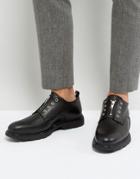 Zign Leather Eyelet Detail Shoes - Black