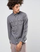 Selected Homme Brushed Double Pocket Shirt - Gray