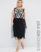 Praslin Plus Embellished Top Dress With Tulle Skirt - Black
