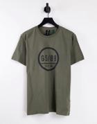 G-star T-shirt With Gs89 Graphic In Khaki-green