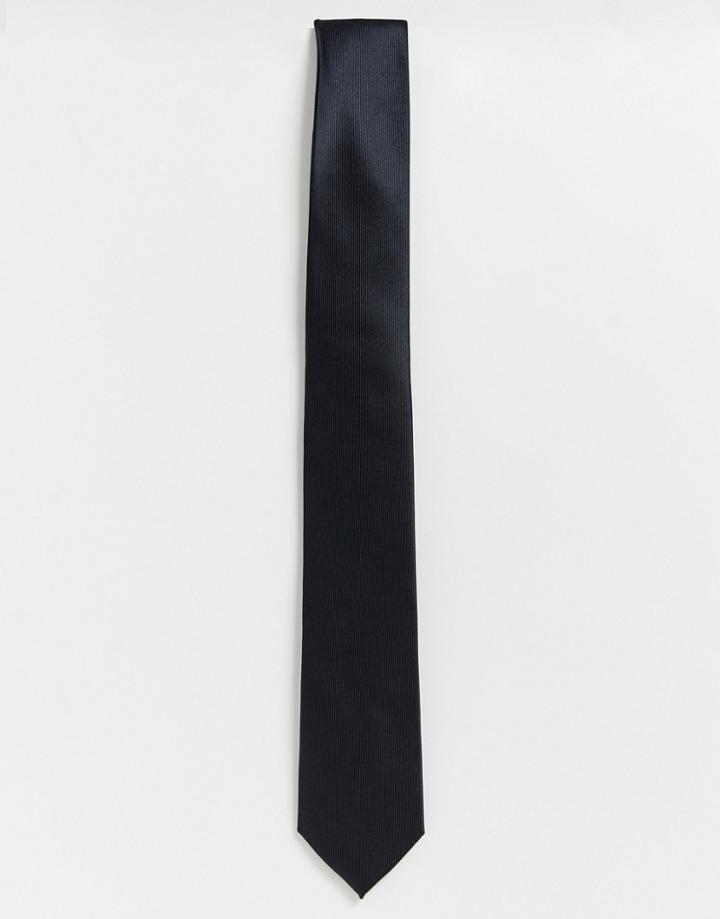 Gianni Feraud Plain Satin Tie - Black