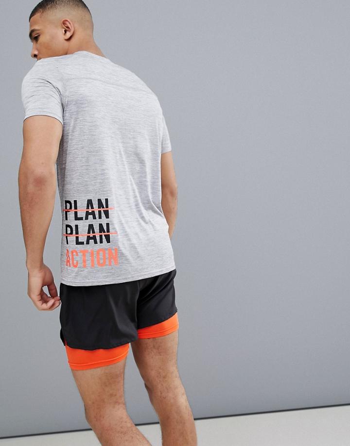 First Training T-shirt With Side Logo In Gray - Gray