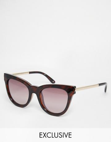 Le Specs Exclusive Le Debutante Cat Eye Sunglasses - Milky Dark Tort