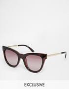 Le Specs Exclusive Le Debutante Cat Eye Sunglasses - Milky Dark Tort