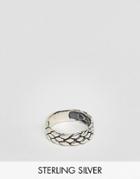 Asos Sterling Silver Ring With Emboss Detail - Silver