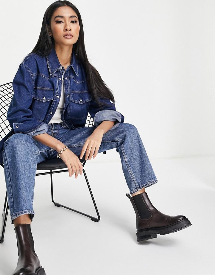 & Other Stories Organic Cotton Blend Denim Shirt In Blue - Part Of A Set-blues