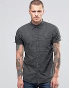 New Look Shirt In Khaki With Geo Print In Regular Fit - Green