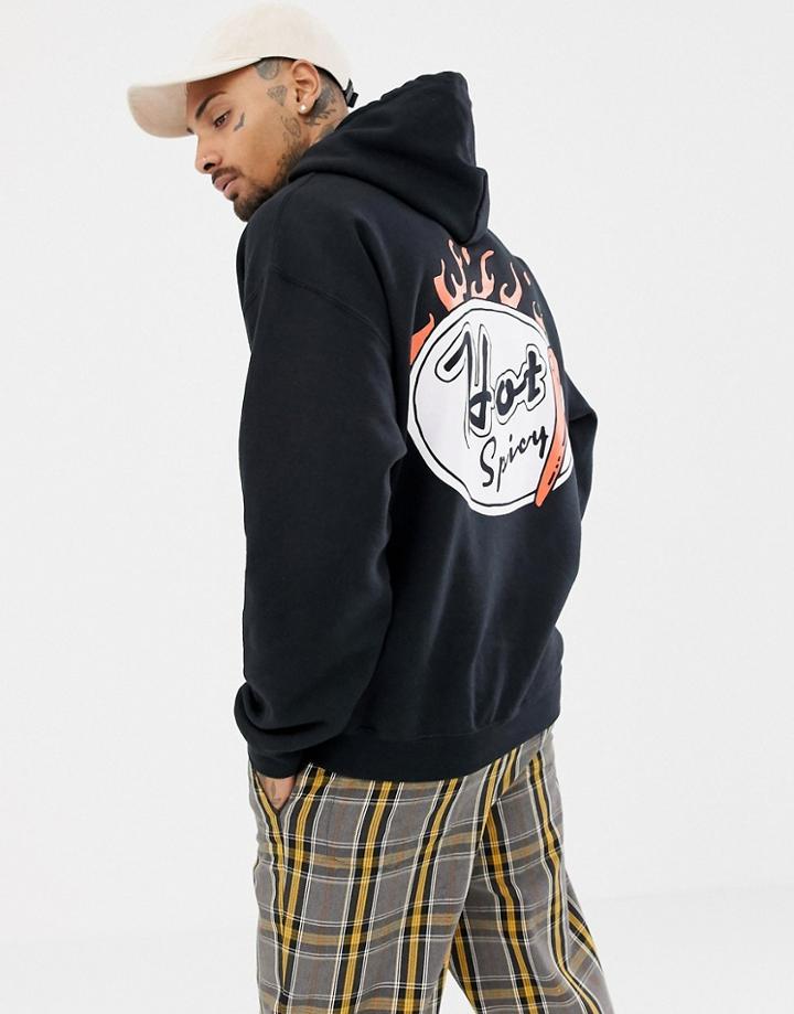 New Love Club Spicey Back Print Hoodie-black