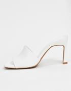 Asos Design Hattie Mid-heeled Mule Sandals In White