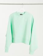 Nike Mini Swoosh Oversized Cropped Sweatshirt In Green