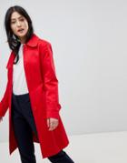 Helene Berman Single Breasted Trench - Red