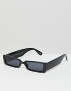 Asos Design Small Rectangular Frame Sunglasses - Black