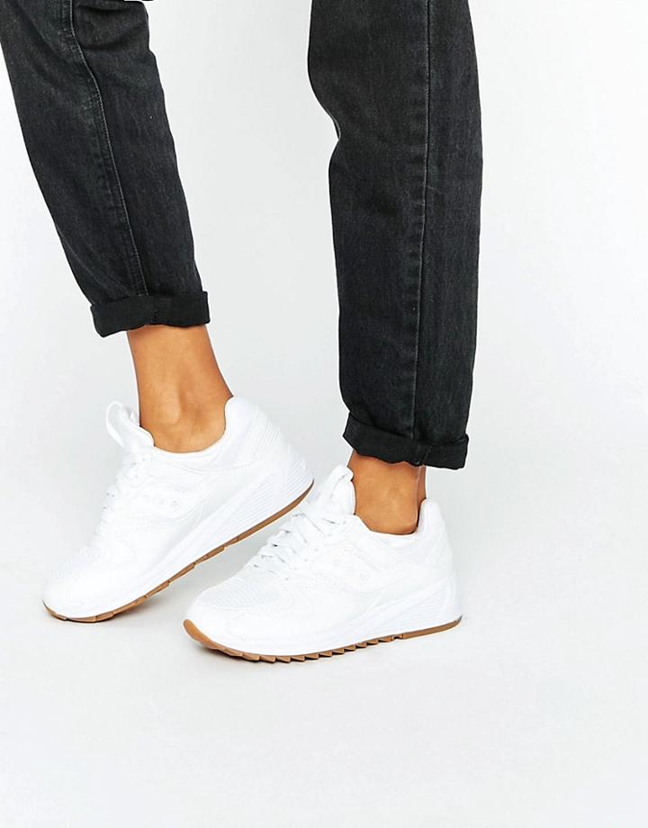 Saucony Grid 8500 Sneakers With Gum Sole - White