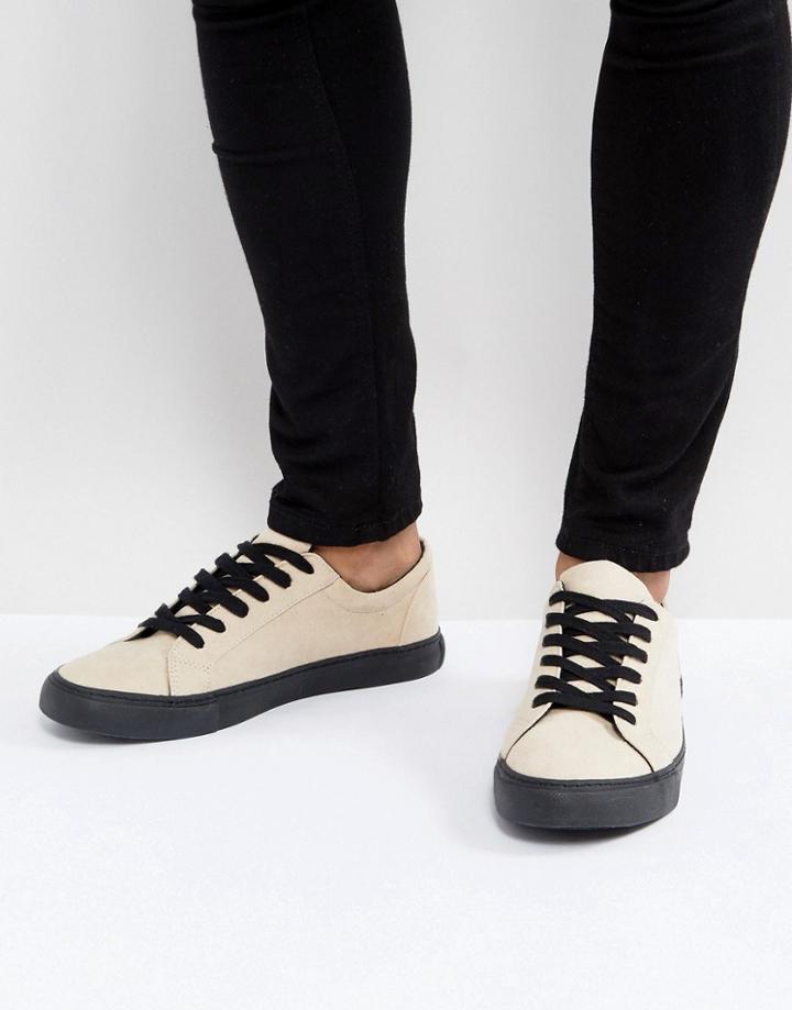Asos Sneakers In Stone With Contrast Sole - Stone
