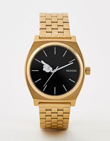 Nixon X Mickey Mouse Time Teller Watch In Gold - Gold