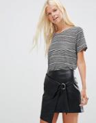 Minimum Lis Stripe T-shirt - Light Gray