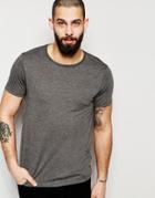 Asos T-shirt With Crew Neck In Charcoal Marl - Charcoal Marl