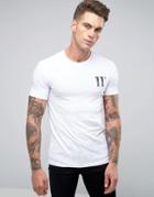 11 Degrees T-shirt With Camo Logo - White