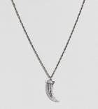 Reclaimed Vintage Inspired Tusk Pendant Necklace In Silver Exclusive To Asos - Silver