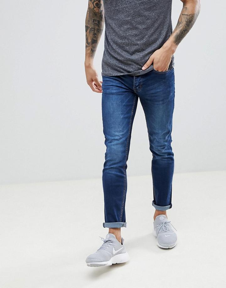 Threadbare Skinny Fit Jeans In Blue - Blue