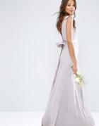 Tfnc Tall Wedding Sateen Bow Back Maxi Dress - Purple
