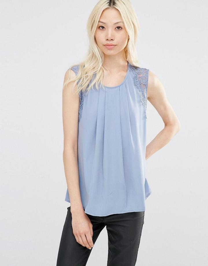Y.a.s Lace Insert Vest Top - Infinity