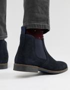 Red Tape Stockwood Chelsea Boots In Navy Suede - Navy