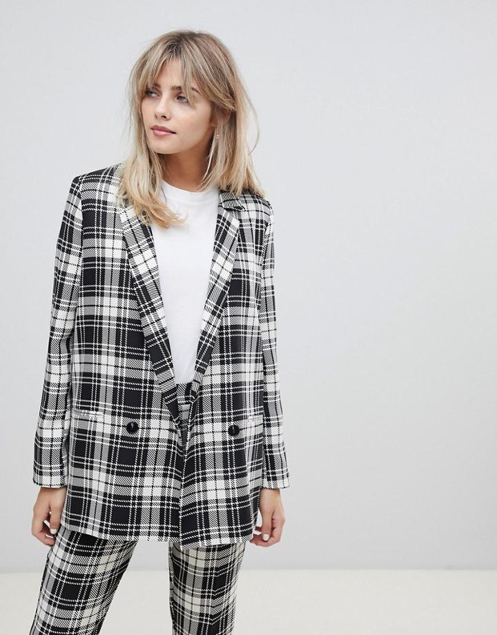 Asos Design Mono Check Suit Blazer-multi