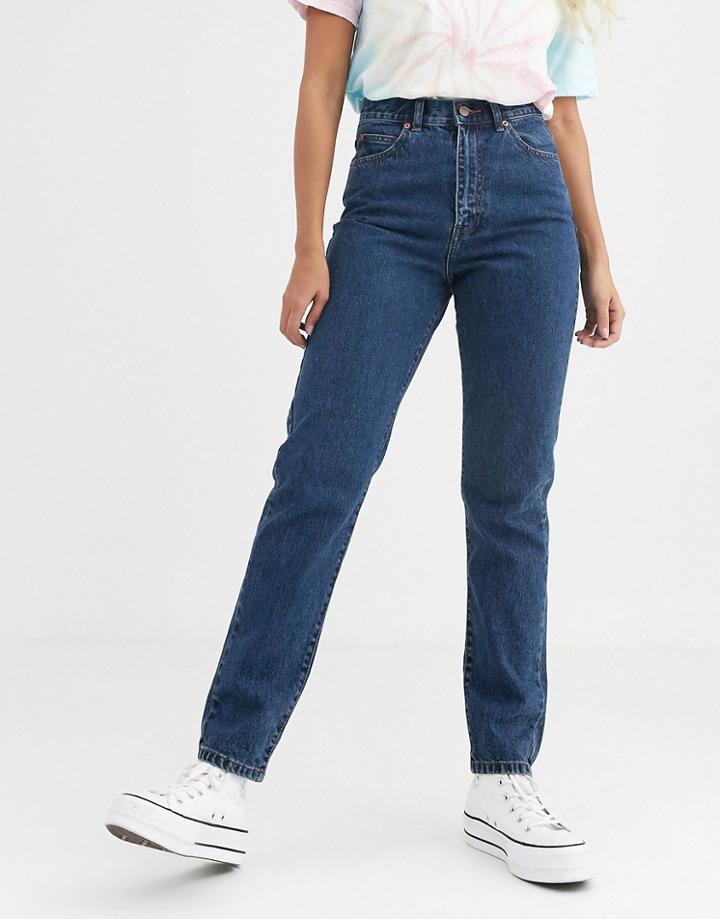 Dr Denim Nora High Rise Mom Jean In Mid Retro-blue
