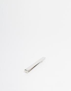 Asos Tie Bar In Regular Fit - Silver