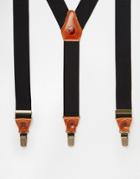 Fjallraven Suspenders With Leather Trim - Gray