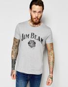 Asos Jim Beam T-shirt In Gray Marl - Gray Marl