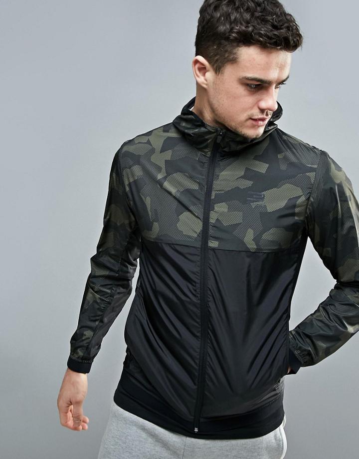 Jack & Jones Tech Light Weight Jacket With Camo - Black