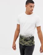 Jack & Jones Originals T-shirt With Camo Fade Print-white