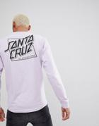 Santa Cruz Long Sleeve T-shirt With Squared Back Print In Lilac - Purple