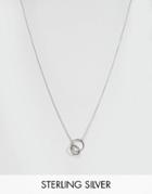 Lavish Alice Sterling Silver Open Circle Drop Chain Necklace - Silver