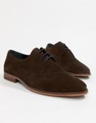 Walk London Tribute Derby Shoes In Brown Suede