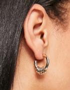 Monki Rita Chunky Hoop Earrings In Gold