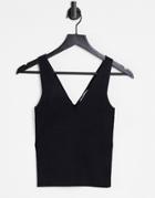 & Other Stories V Neck Knitted Tank Top In Black