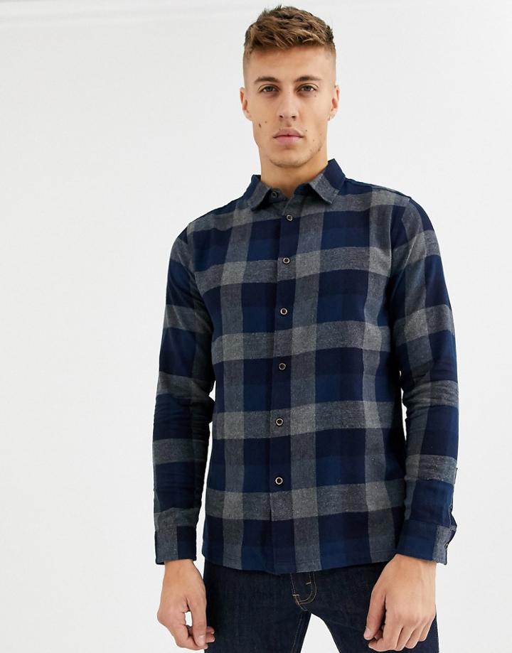 Native Youth Brushed Check Shirt-blue
