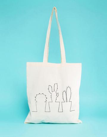 Blank Canvas Cactus Tote Bag - Multi