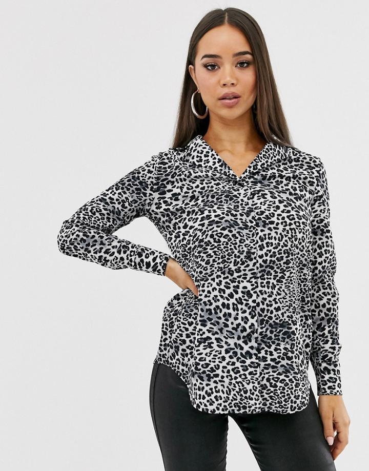 Club L London Animal Print Shirt-multi