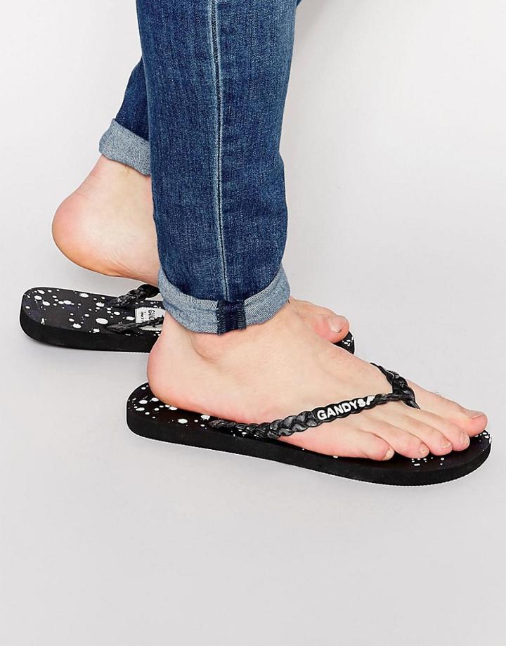 Gandys Flip Flops Splat Black - Black
